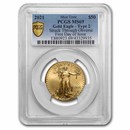 2021 1 oz Gold Eagle T2 MS-69 PCGS (FDI, Error, Obv Struck-Thru)