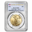 2021 1 oz Gold Eagle (Type 1) MS-69 PCGS (Last Day of Production)