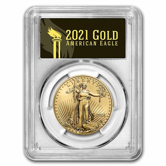 2021 1 oz Gold Eagle (Type 2) MS-70 PCGS (First Day, Black)
