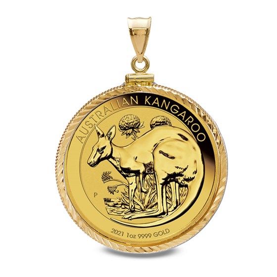 2021 1 oz Gold Kangaroo Pendant (Diamond-ScrewTop Bezel) 2021 1 oz Gold Kangaroo Pendant (Diamond-ScrewTop Bezel)