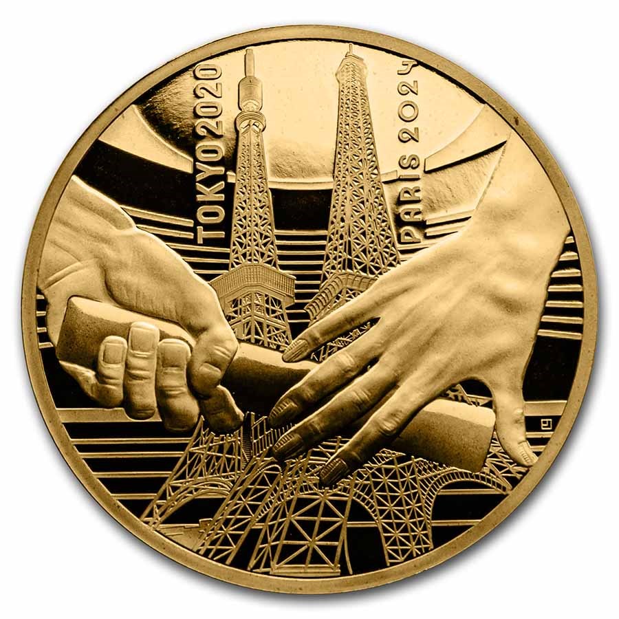 2021 1 oz Proof Au €200 Paris 2024 Olympics: Handover From Tokyo