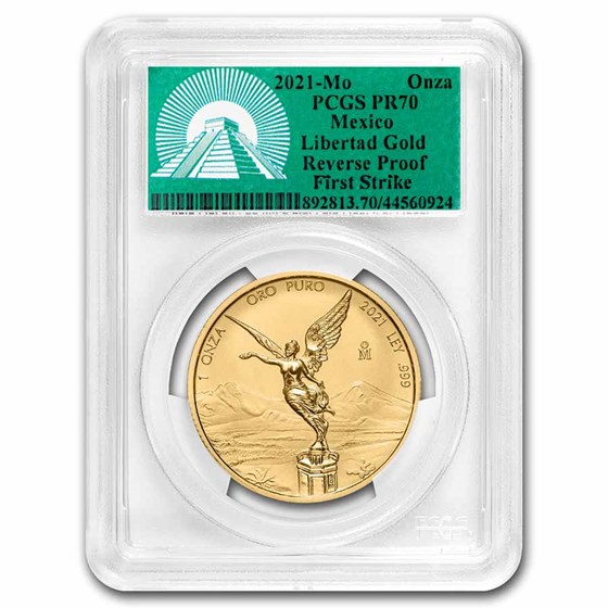 2021 1 oz Reverse Prf Gold Libertad PR-70 PCGS (FS, Green Label) 2021 1 oz Reverse Prf Gold Libertad PR-70 PCGS (FS, Green Label)
