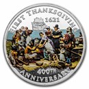 2021 1 oz Silver $2 400th Anniv First Thanksgiving (Colorized)