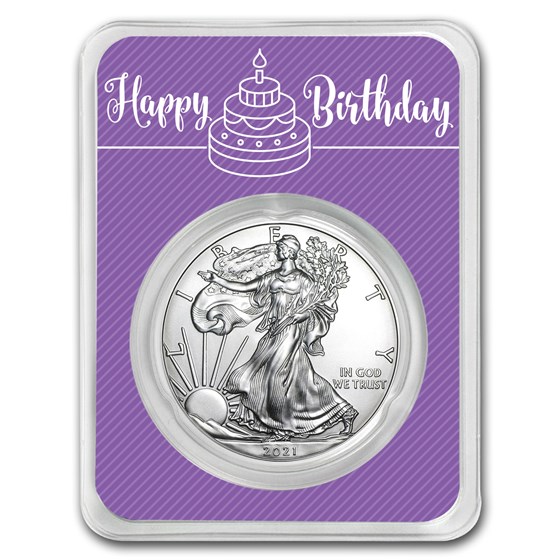 2021 1 oz Silver American Eagle - Birthday Periwinkle 2021 1 oz Silver American Eagle - Birthday Periwinkle