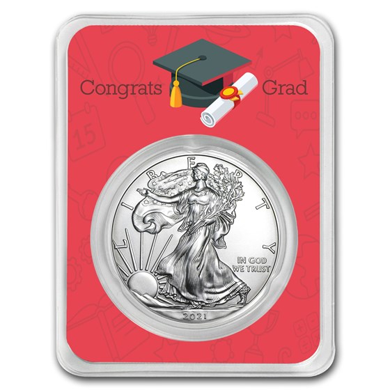 2021 1 oz Silver American Eagle - Congrats Grad Scholar 2021 1 oz Silver American Eagle - Congrats Grad Scholar