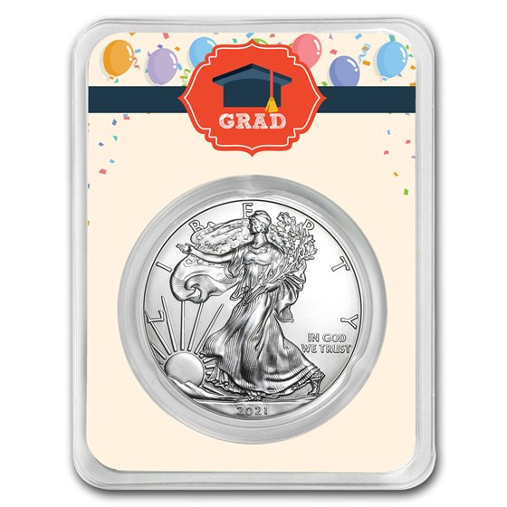 2021 1 oz Silver American Eagle - Graduation Balloons 2021 1 oz Silver American Eagle - Graduation Balloons