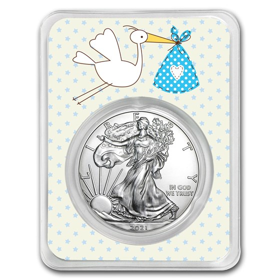 2021 1 oz Silver American Eagle - It's A Boy Delivery 2021 1 oz Silver American Eagle - It's A Boy Delivery