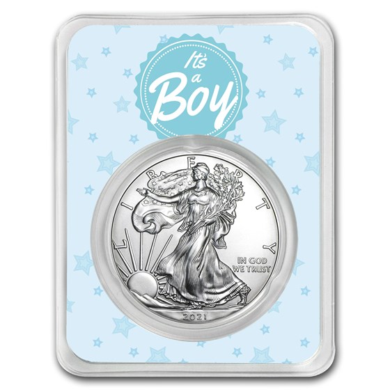 2021 1 oz Silver American Eagle - It's A Boy Stars 2021 1 oz Silver American Eagle - It's A Boy Stars