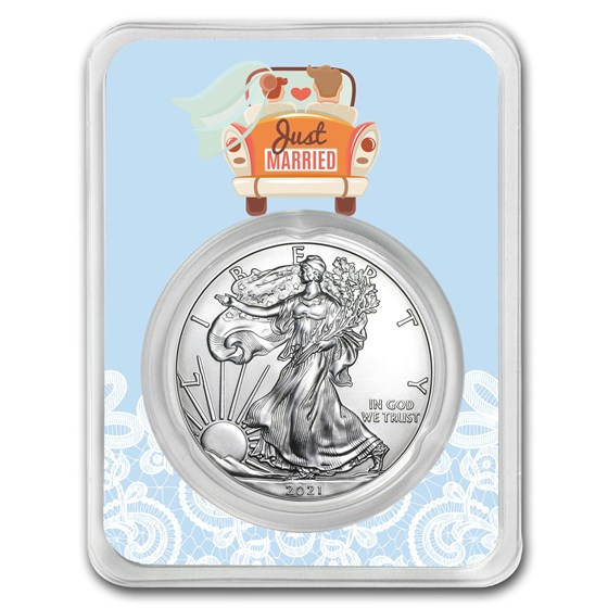2021 1 oz Silver American Eagle - Just Married Honeymoon 2021 1 oz Silver American Eagle - Just Married Honeymoon