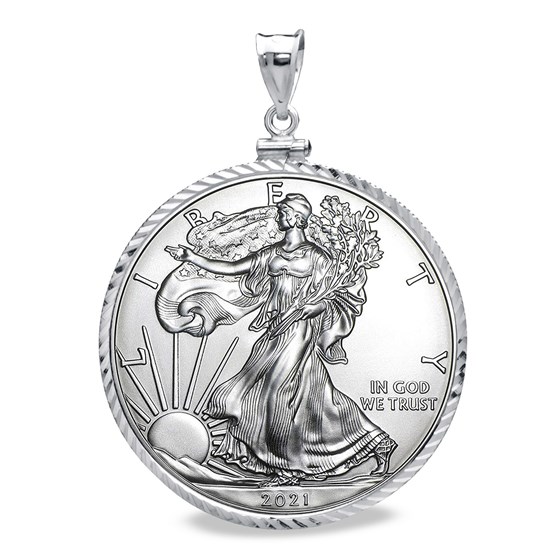 2021 1 oz Silver Eagle Pendant (Diamond-Cut ScrewTop Bezel) 2021 1 oz Silver Eagle Pendant (Diamond-Cut ScrewTop Bezel)