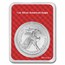 2021 1 oz Silver Eagle Type 2 - w/Plaid Happy Holidays Card