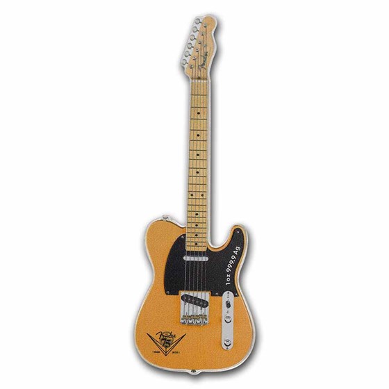 2021 1 oz Silver Fender® Telecaster® 75th Anniversary Proof 2021 1 oz Silver Fender® Telecaster® 75th Anniversary Proof