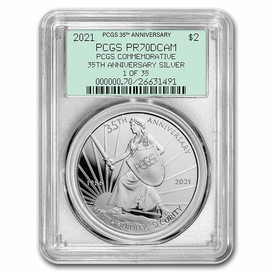 2021 1 oz Silver PCGS 35th Anniv PR-70 PCGS (Retro, 1 of 35)
