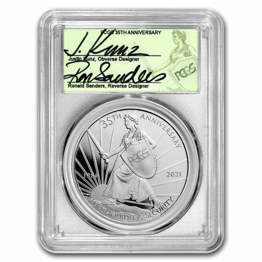 2021 1 oz Silver PCGS 35th Anniv PR-70 PCGS (Signed, 1 of 35)