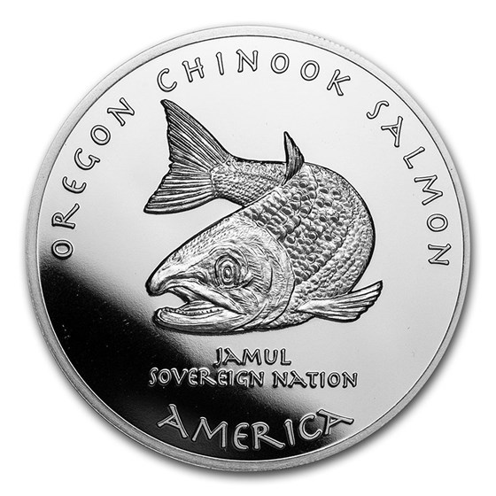 2021 1 oz Silver State Dollars Oregon Salmon 2021 1 oz Silver State Dollars Oregon Salmon