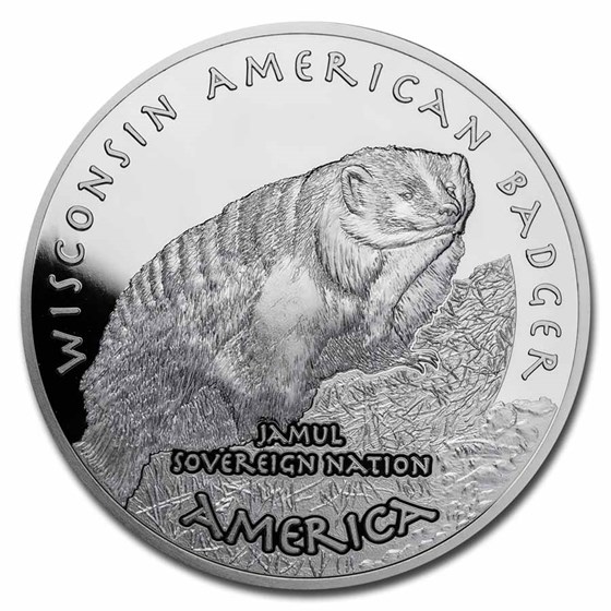 2021 1 oz Silver State Dollars Wisconsin American Badger 2021 1 oz Silver State Dollars Wisconsin American Badger