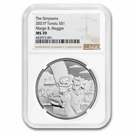 2021 1 oz Silver The Simpsons: Marge and Maggie MS-70 NGC 2021 1 oz Silver The Simpsons: Marge and Maggie MS-70 NGC