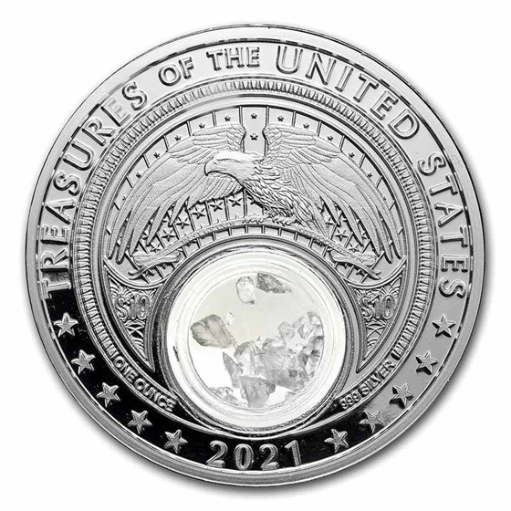 2021 1 oz Silver Treasures of the U.S. Iowa Quartz (Box/COA) 2021 1 oz Silver Treasures of the U.S. Iowa Quartz (Box/COA)