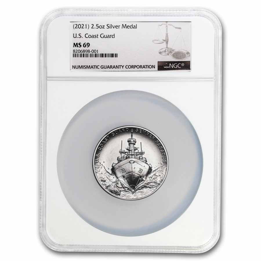Buy 2021 2.5 oz Silver US Coast Guard Medal MS-69 NGC | APMEX