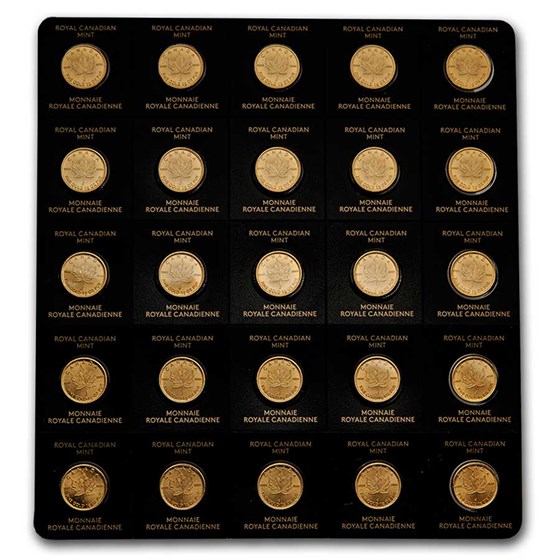 2021 25x 1 gram Gold Maple Leafs Maplegram25™ (In Assay Sleeve) 2021 25x 1 gram Gold Maple Leafs Maplegram25™ (In Assay Sleeve)