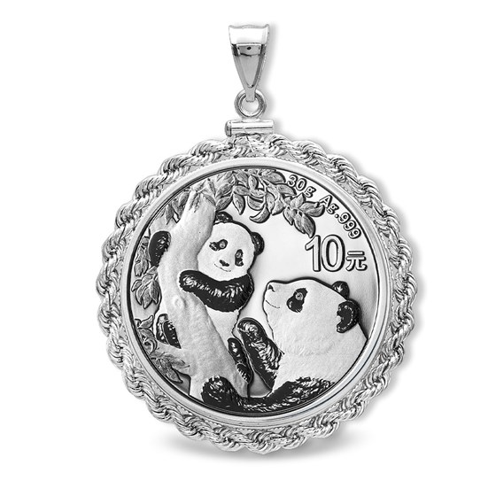 2021 30 gram Silver Panda Pendant (Rope-ScrewTop Bezel) 2021 30 gram Silver Panda Pendant (Rope-ScrewTop Bezel)