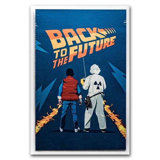 2021 35 gram Silver Foil Back to the Future Doc and Marty Poster 2021 35 gram Silver Foil Back to the Future Doc and Marty Poster