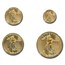 2021 4-Coin American Gold Eagle Set T-II MS-70 NGC (Everhart)