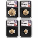 2021 4-Coin American Gold Eagle Set T1 MS-70 NGC (FDI, Mercanti)