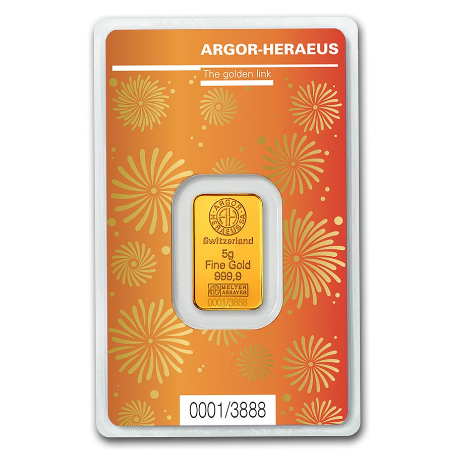 2021 5 gram Gold Bar - Argor-Heraeus Year of the Ox (In Assay)