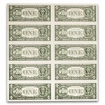 2021 (A-Boston) $1.00 FRN CU (Fr#-B) 10 Uncut sheet