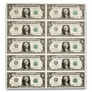 2021 (A-Boston) $1.00 FRN CU (Fr#-B) 10 Uncut sheet