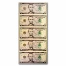 2021 (A-Boston) $5.00 FRN CU (Fr#1999-B) 5 Uncut sheet