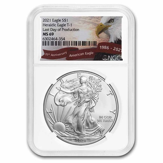 2021 American Silver Eagle (Type 1) MS-69 NGC (Last Day)