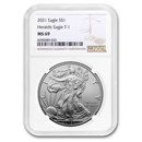 2021 American Silver Eagle (Type 1) MS-69 NGC