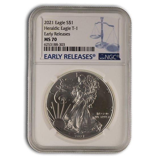 2021 American Silver Eagle (Type 1) MS-70 NGC (Early Releases)
