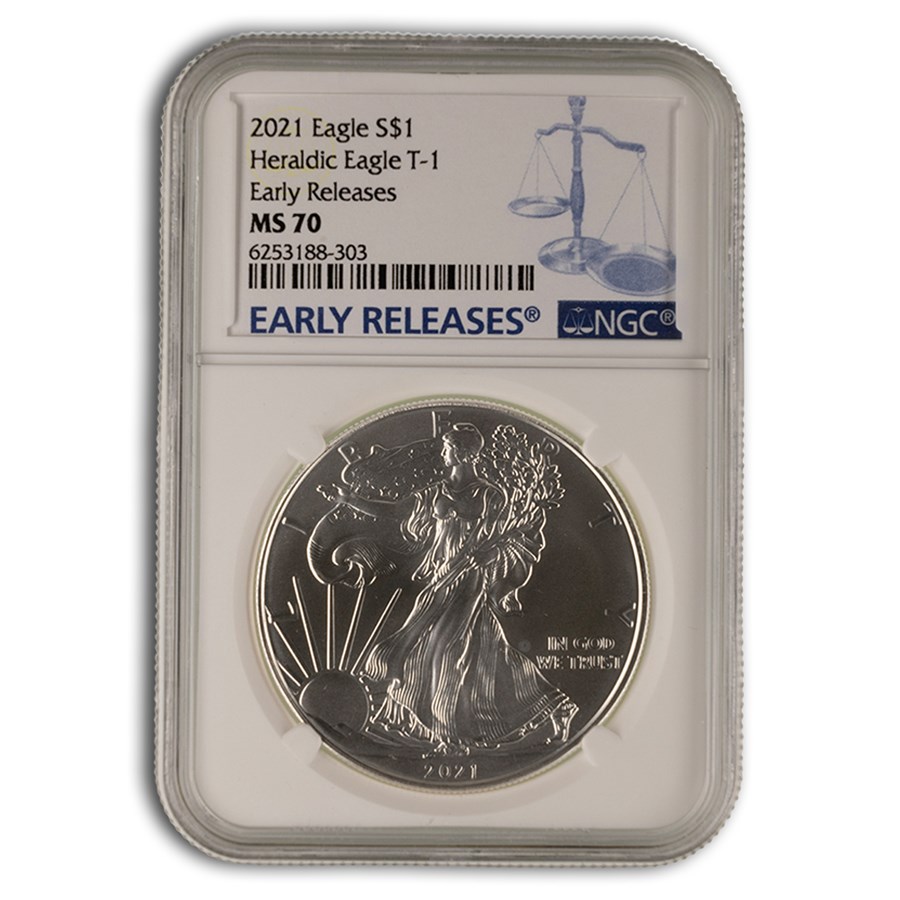 2021 American Silver Eagle (Type 1) MS-70 NGC (Early Releases)