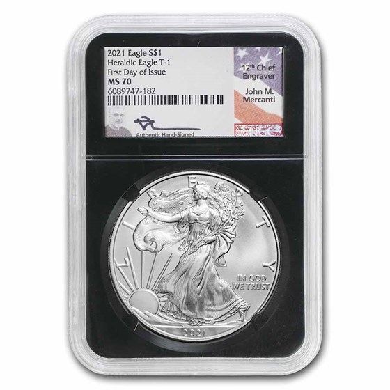 2021 American Silver Eagle (Type 1) MS-70 NGC (FDI, Mercanti) 2021 American Silver Eagle (Type 1) MS-70 NGC (FDI, Mercanti)