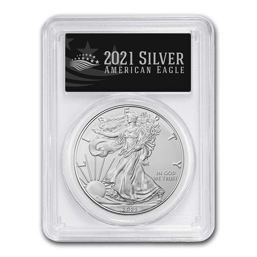 2021 American Silver Eagle (Type 1) MS-70 PCGS (FDI, Black)