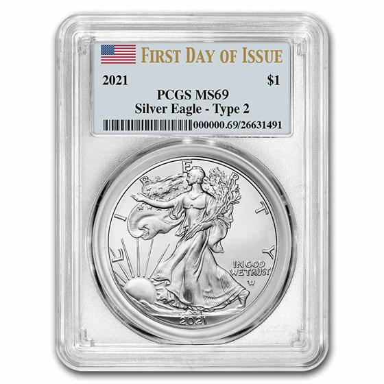 2021 American Silver Eagle (Type 2) MS-69 PCGS (FDI)