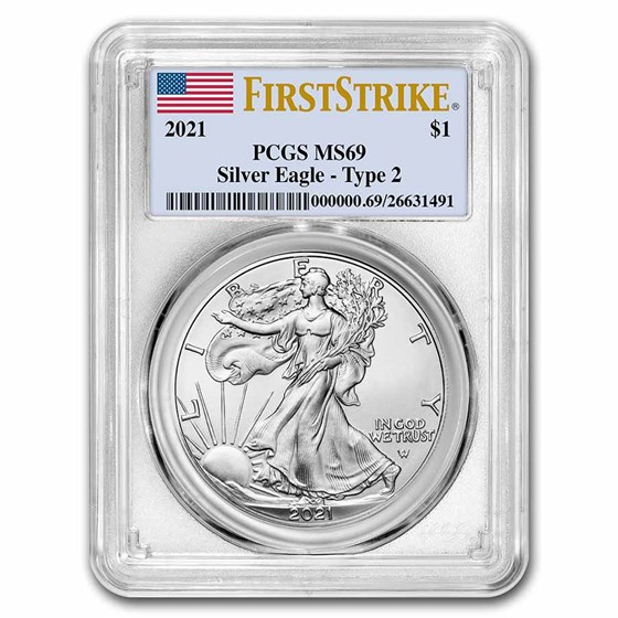 2021 American Silver Eagle (Type 2) MS-69 PCGS (FirstStrike®)