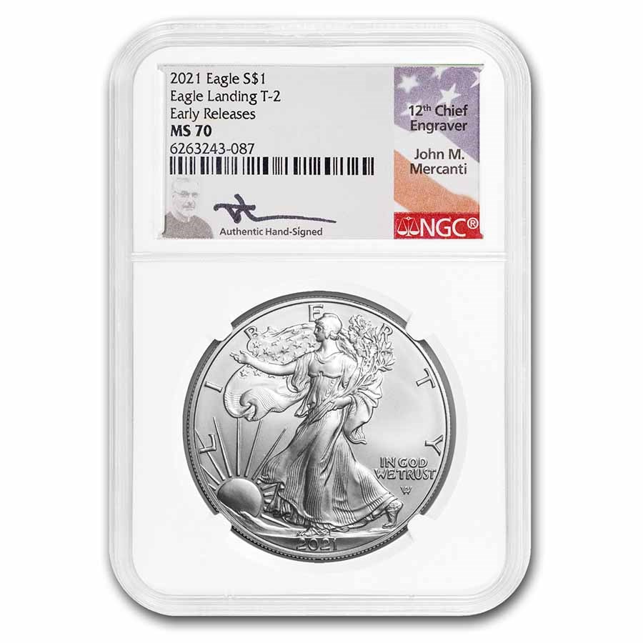 1 Oz American Silver Eagle MS-70 NGC (Random Year) - Foto 3