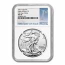 2021 American Silver Eagle (Type 2) MS-70 NGC (FDI)