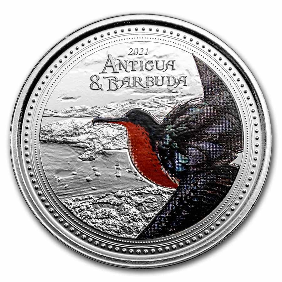 2021 Antigua & Barbuda 1 oz Silver Frigatebird Proof (Colorized)