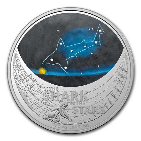 2021 AUS 1/2 oz Silver Star Dreaming Shark in the Stars 2021 AUS 1/2 oz Silver Star Dreaming Shark in the Stars