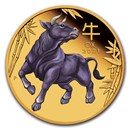 2021 AUS 1 oz Gold Lunar Ox Proof Colorized (w/Box & COA)