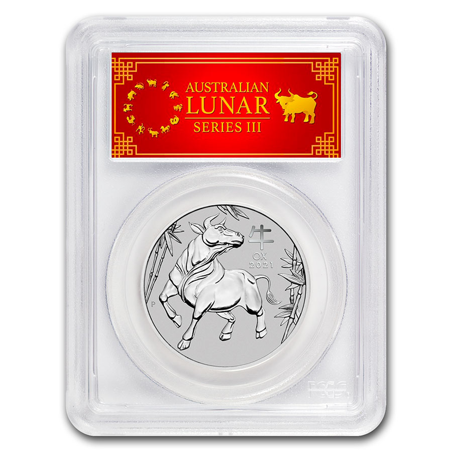Buy 2021 AUS 1 oz Platinum Lunar Ox MS-70 PCGS (FDI, Red Label