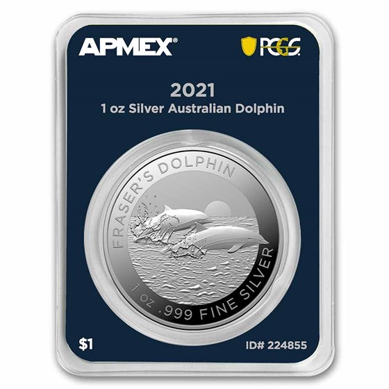 2021 AUS 1 oz Silver $1 Dolphin (MintDirect® Premier + PCGS) 2021 AUS 1 oz Silver $1 Dolphin (MintDirect® Premier + PCGS)