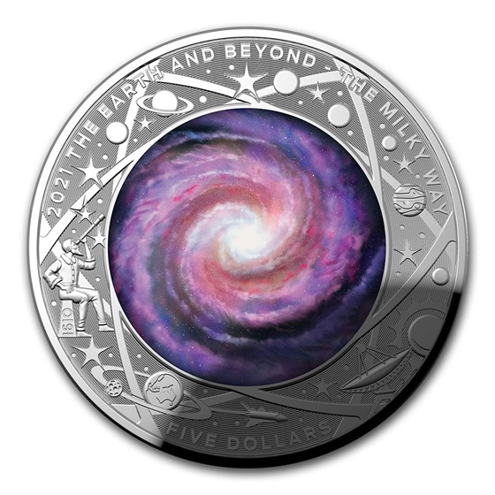 2021 AUS 1 oz Silver $5 Domed The Milky Way Proof (w/Box & COA)