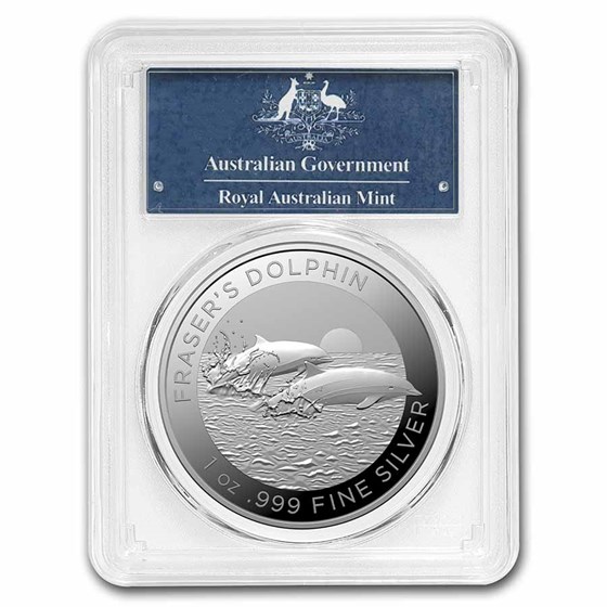 2021 AUS 1 oz Silver Fraser's Dolphin MS-70 PCGS (First Day) 2021 AUS 1 oz Silver Fraser's Dolphin MS-70 PCGS (First Day)