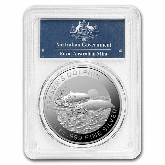 2021 AUS 1 oz Silver Fraser's Dolphin MS-70 PCGS (FirstStrike®) 2021 AUS 1 oz Silver Fraser's Dolphin MS-70 PCGS (FirstStrike®)